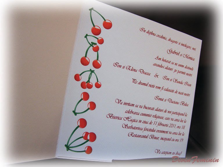 Divinfeminin By Nataliamarcu Cherry Berries Wedding Invitation