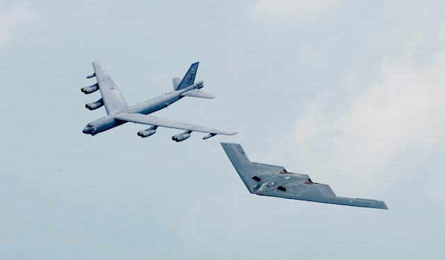 B-52 Stratofortress and B-2 Spirit in formation