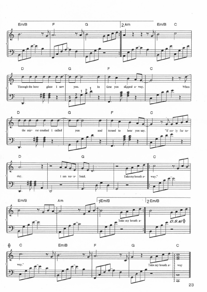 Berlin - Take My Breath Away | Partituras para Piano