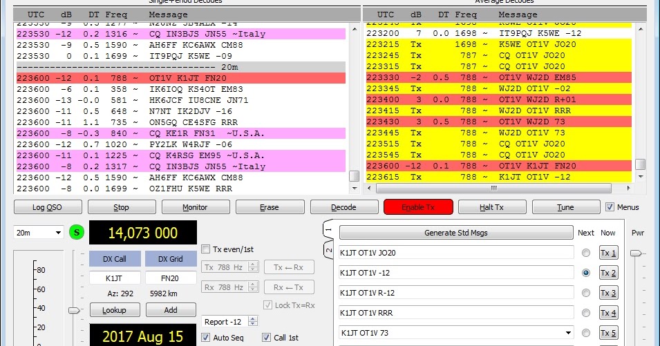 Amateur Radio blog of OT1V (ON8VM): QSO with K1JT FT8/20m