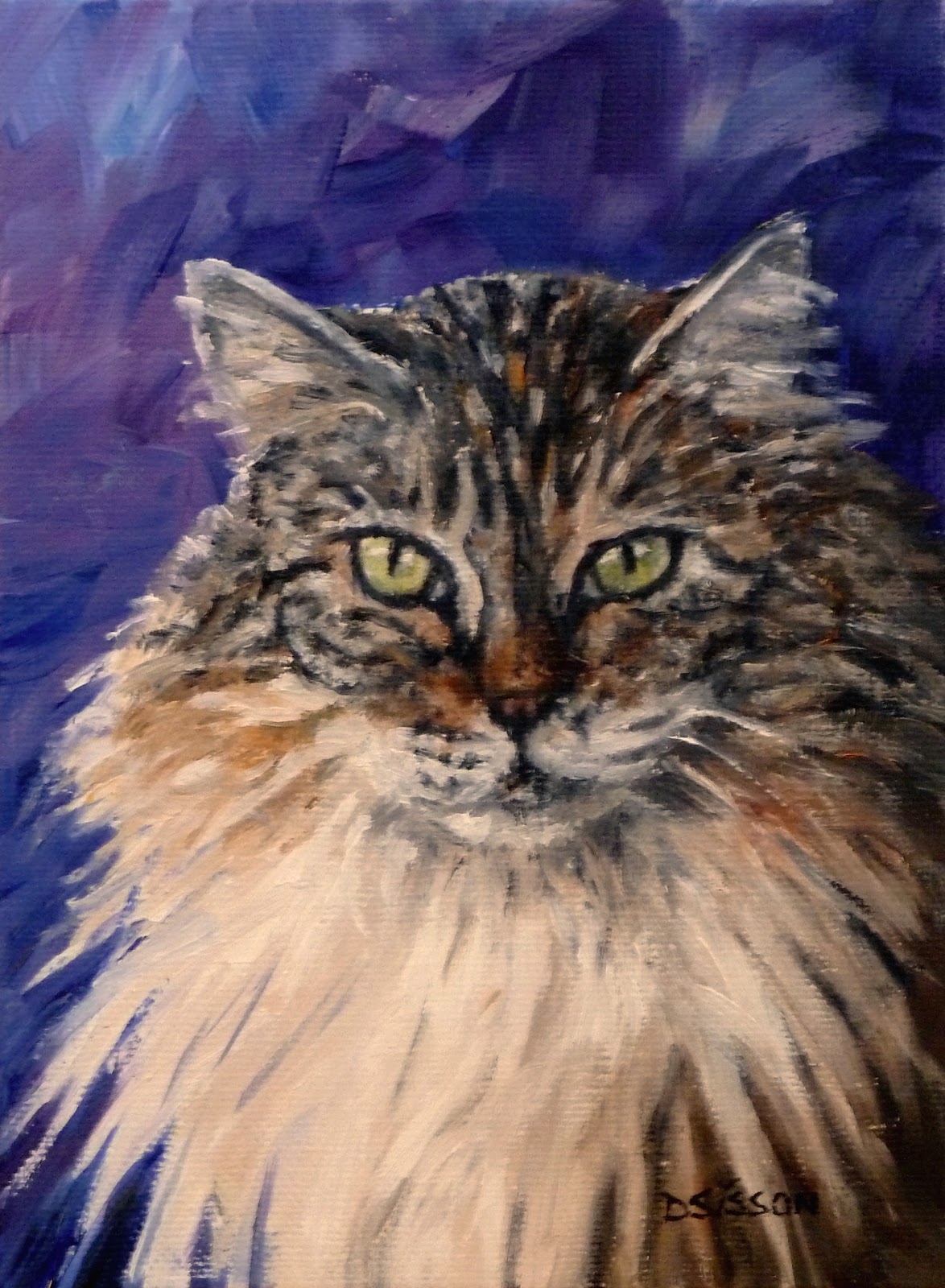Daily Painting  Projects Tabby Maine Coon Oil Painting  Cat  