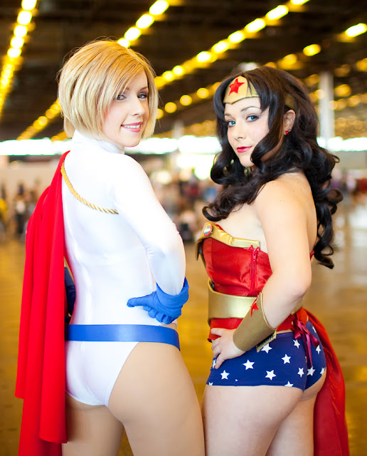 power girk and wonder woman cosplayers