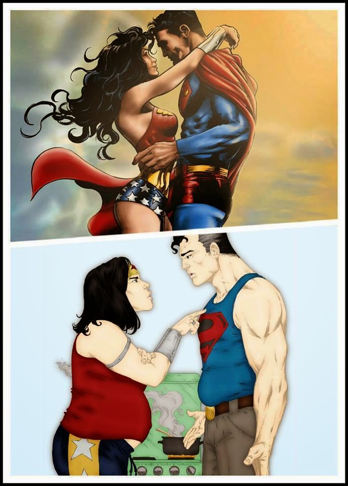 Superman y la Mujer Maravilla después del matrimonio