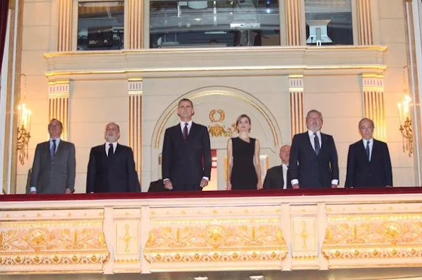 Queen Letizia of Spain and King Felipe of Spain attended the opening of Royal Theatre new season