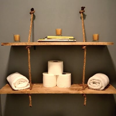 rope shelf in bathroom