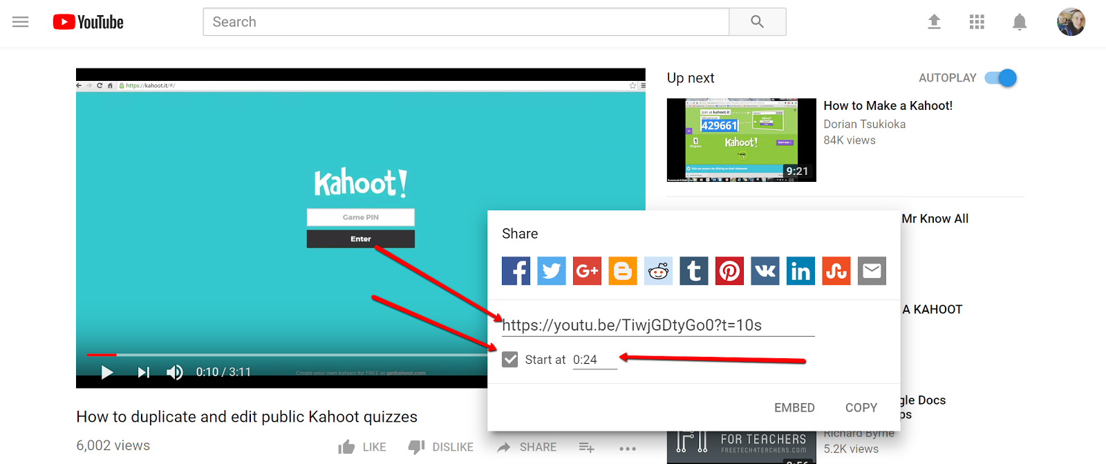 How to Share a Portion of a YouTube Video - Free Technology For Teachers