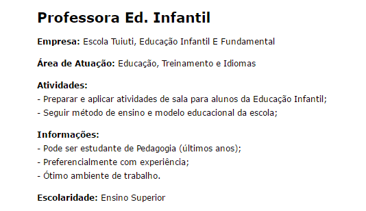 Exemplo De Curriculo De Professor Educação Infantil