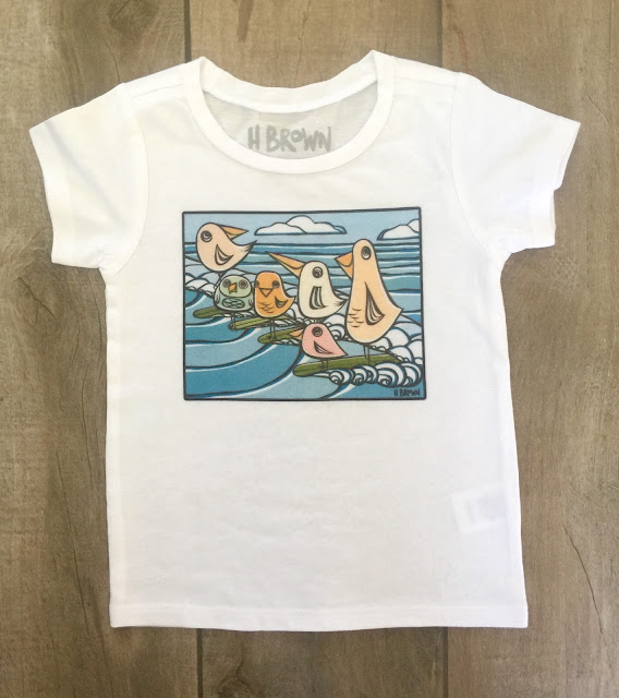 heather brown surf art tee