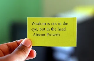 Wisdom is not in the eye, but in the head ~African Proverb