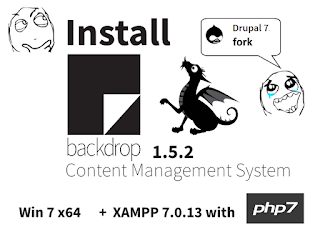 Install Backdrop CMS 1.5.2 on Windows 7 localhost ( XAMPP 7.0.13 with php7 ) Drupal 7 fork