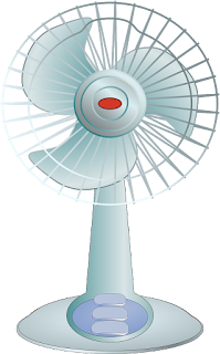 Illustration of a pedestal fan