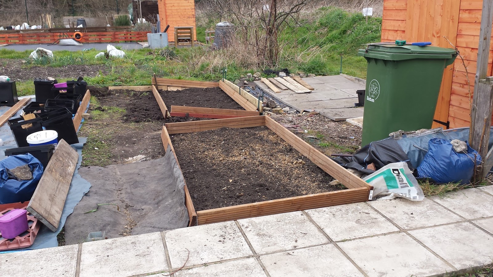 Alans Allotment Bed Edging & Manure Plus More Slabs on Freecycle