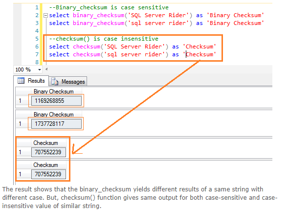 Nan's Blog: SQL - BINARY_CHECKSUM() to detect row changes