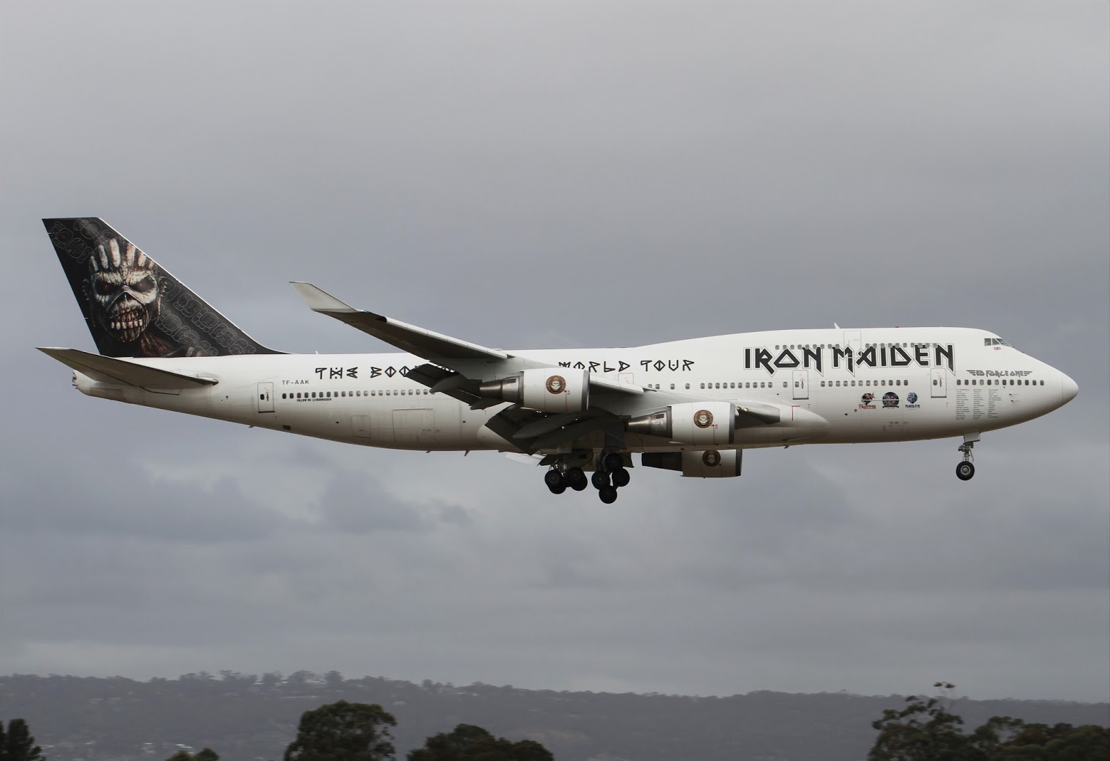 Adelaide Airport Movements Iron Maiden B747 