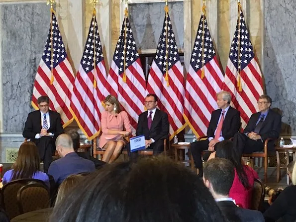 Queen Maxima of the Netherlands participates in the Financial Inclusion Forum at the Treasury Department