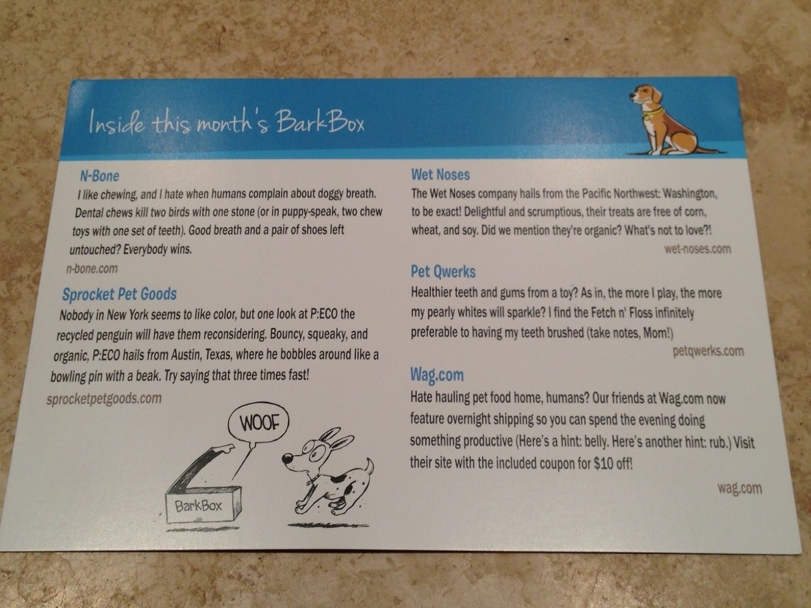 Diego On The Go Bark Box February Delivery!