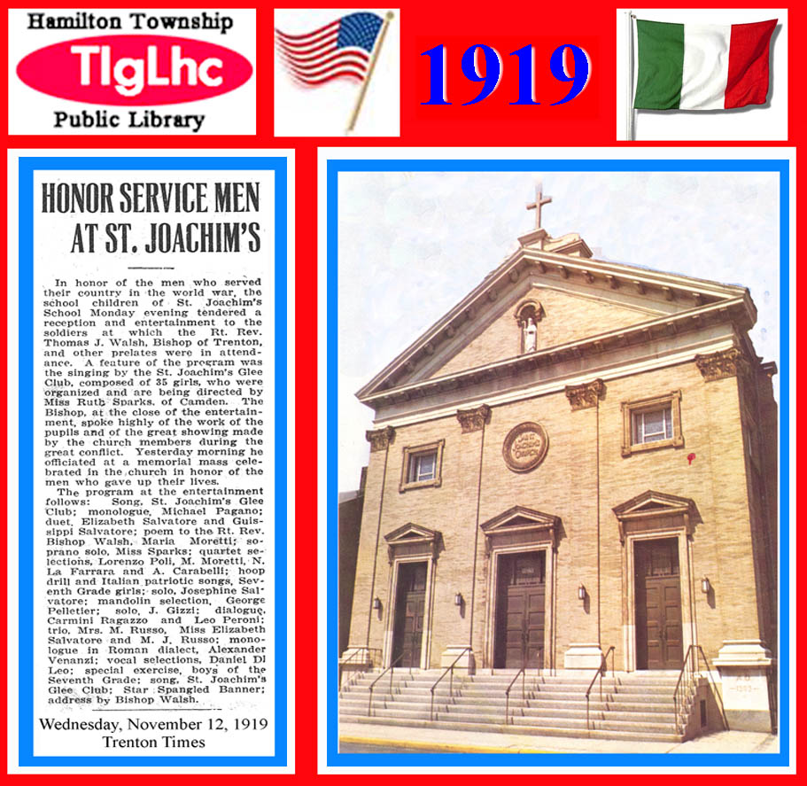 TOM GLOVER'S HAMILTON LIBRARY SCRAPBOOK LOCAL HISTORY WITH A PERSONAL TOUCH. 1919 ST. JOACHIM