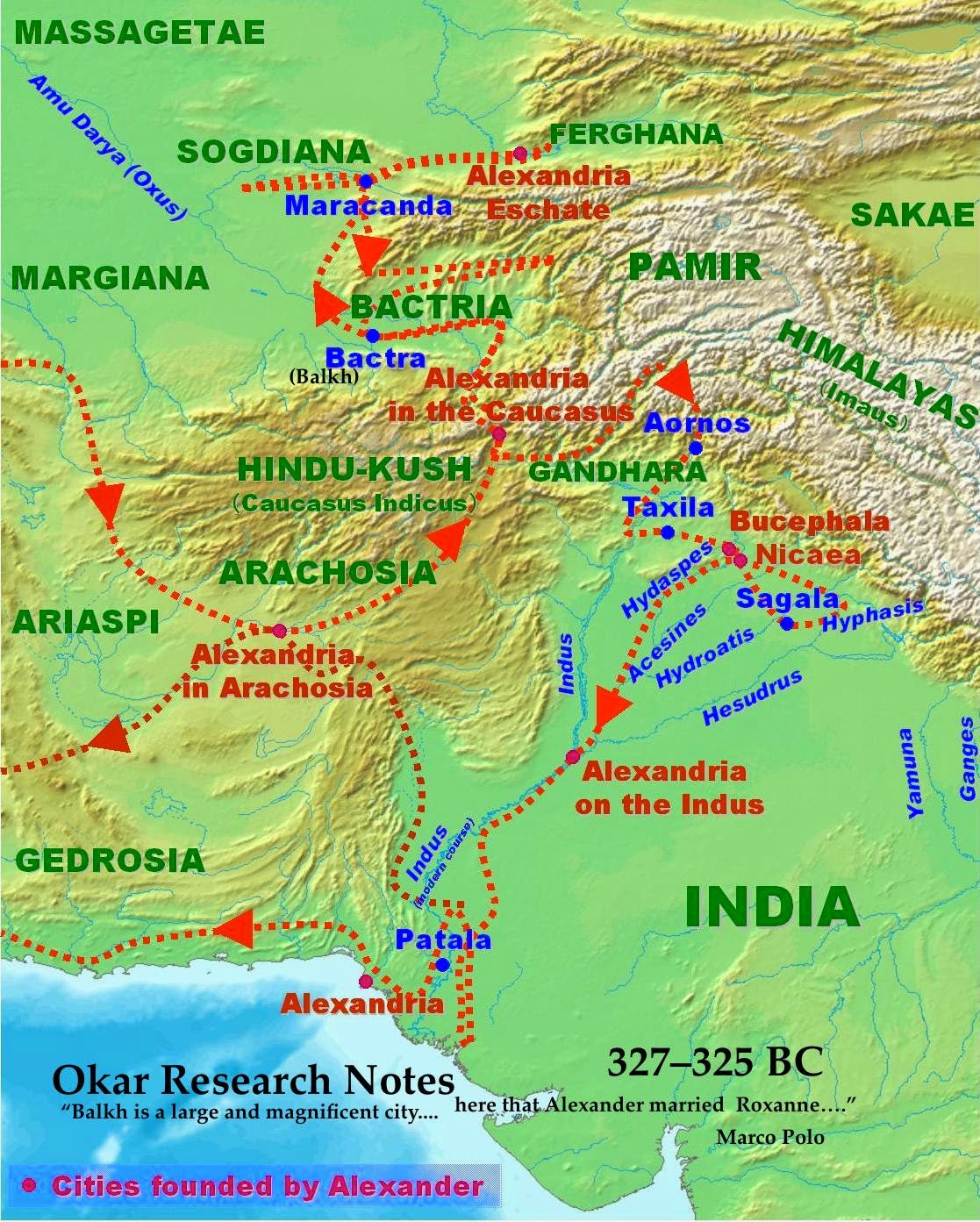 Okar Research: Alexander The Great in Bactria ( 334 BC)