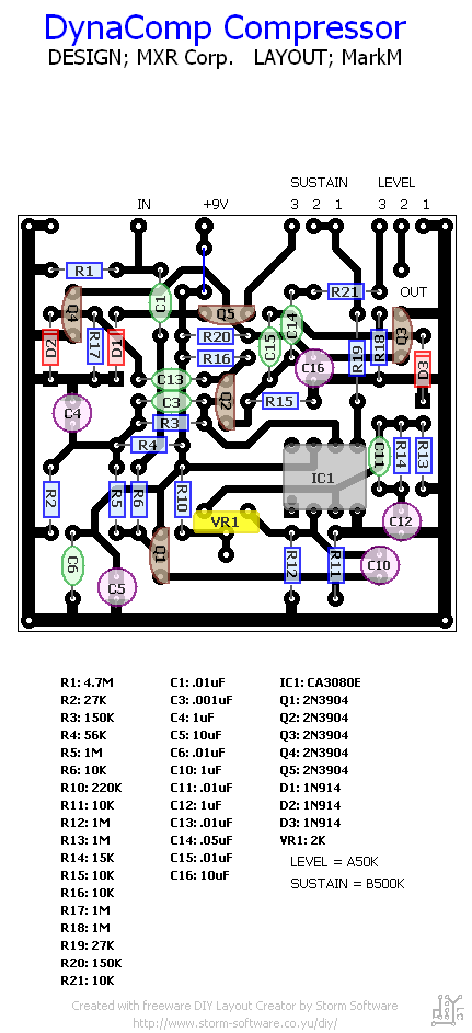 StompBoXed - The Guitar Pedal Builders Repository: DynaComp / Compressor