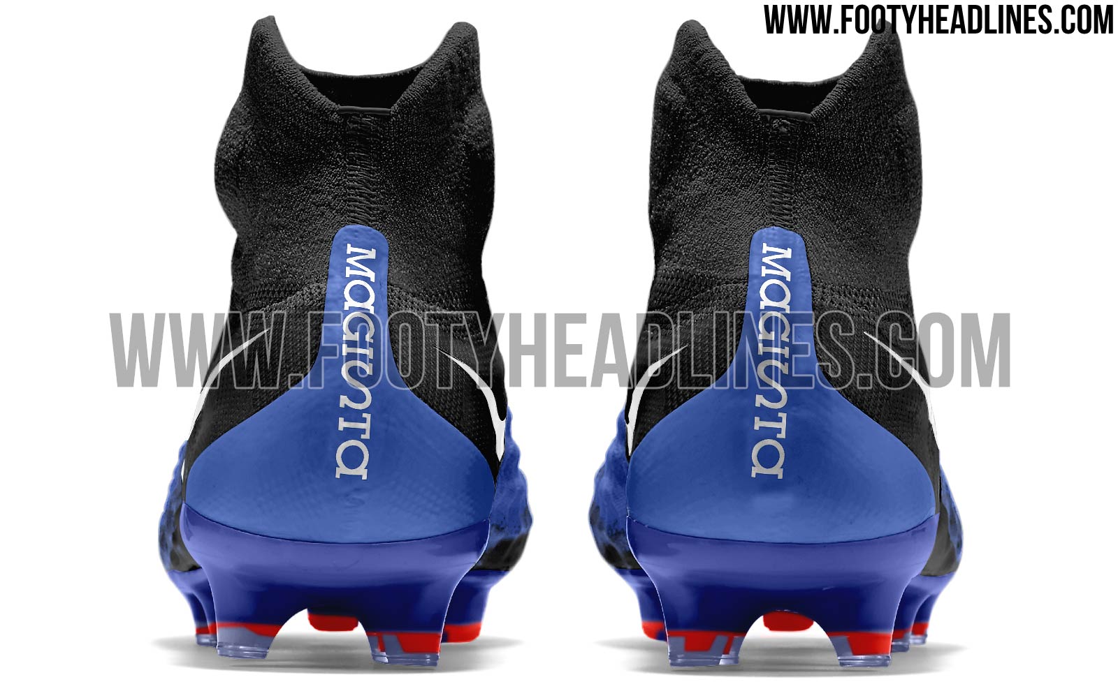 black and blue nike magista