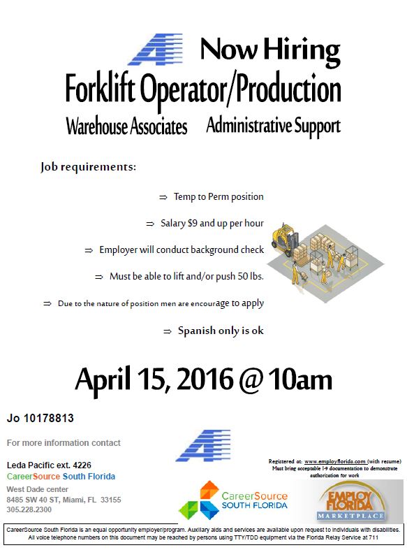 Jobs Job Opportunities Aarp Burgerking Fbf Flowers Forklift Operators