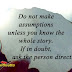 Are Assumptions Healthy for Any Relationship?