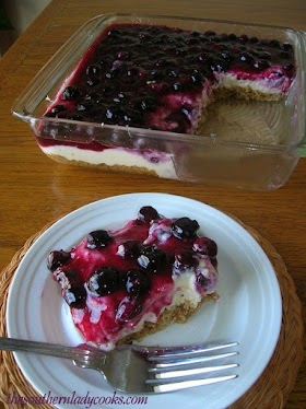 FRESH BLUEBERRY CHEESECAKE WITH HOMEMADE CRUST