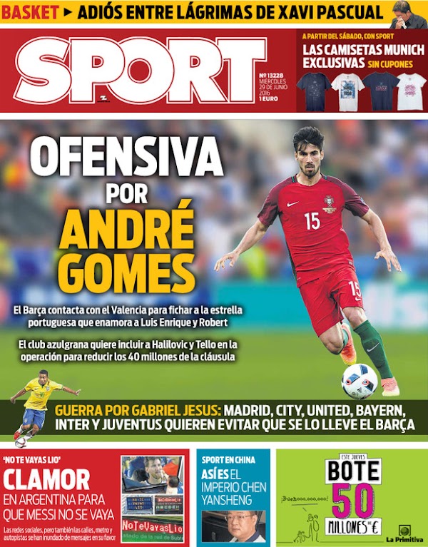 FC Barcelona, Sport: "Ofensiva por André Gomes"