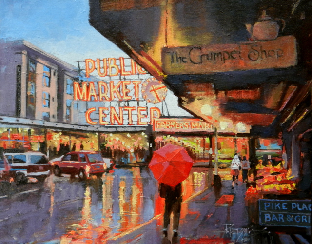 in plein air: "Meet Me at the Market" Pike Place Market, Seattle city
