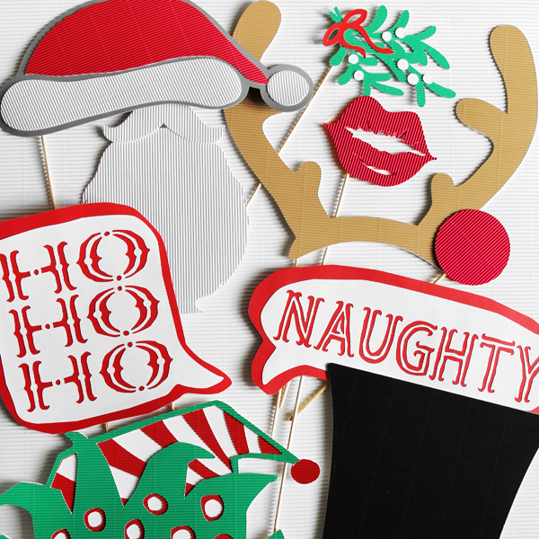 Christmas Photo Booth Props Made with Cricut Blue i Style Creating