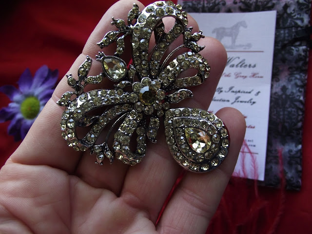 K. Walters at the Sign of the Gray Horse: Rose Galante Paste Brooch