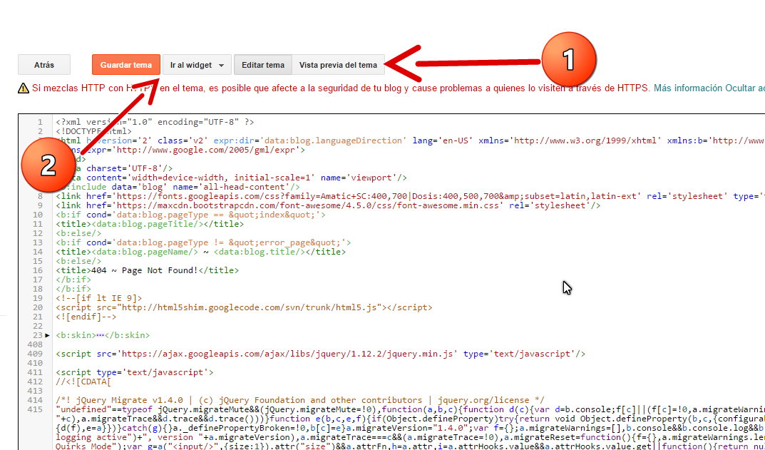 Instalando un Tema o Plantilla ~ Blog de Pruebas en Blogger