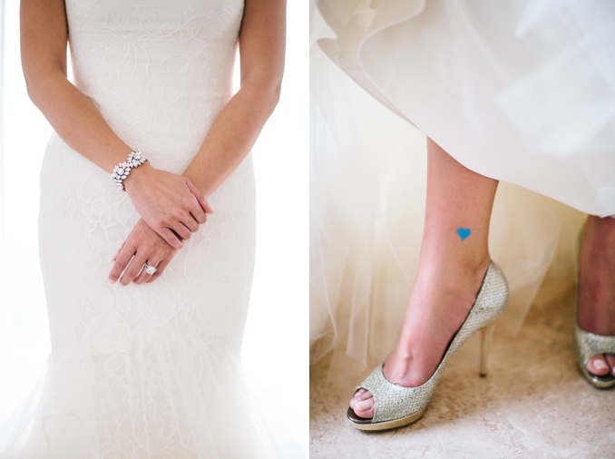 beautiful bridal details jewelry and silver jimmy chop shoes bride's "something blue"