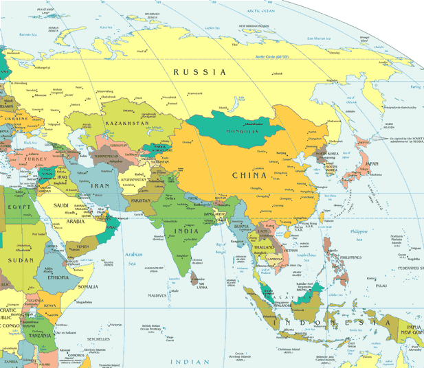Asie Carte Monde Avec Pays | Carte du Monde Avec Pays