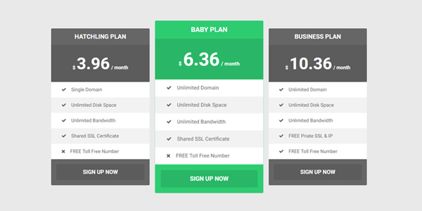 Flat Responsive Pricing Tables - Pure CSS Flat Responsive Pricing Tables - Pure CSS
