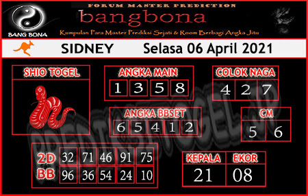 Syair Sydney 6 April 2021 Prediksi Sydney Ubertoto