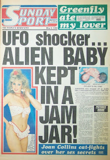 front page of the Sunday Sport newspaper from 8 May 88