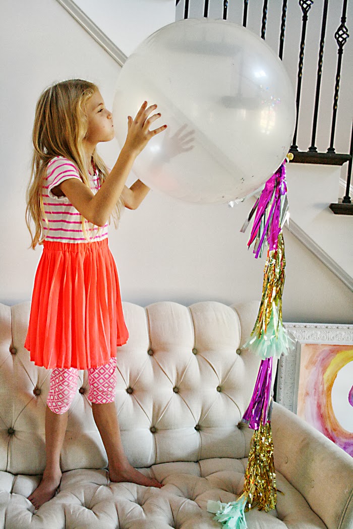 How to Make Jumbo Confetti Balloons with Tassels - Darling Darleen