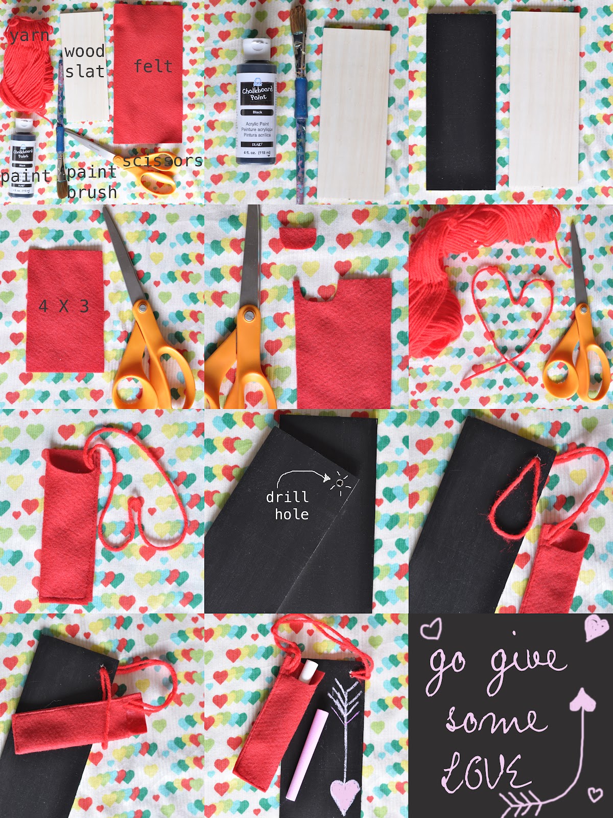 brown bobbin DIY mini chalkboard and chalk pouch