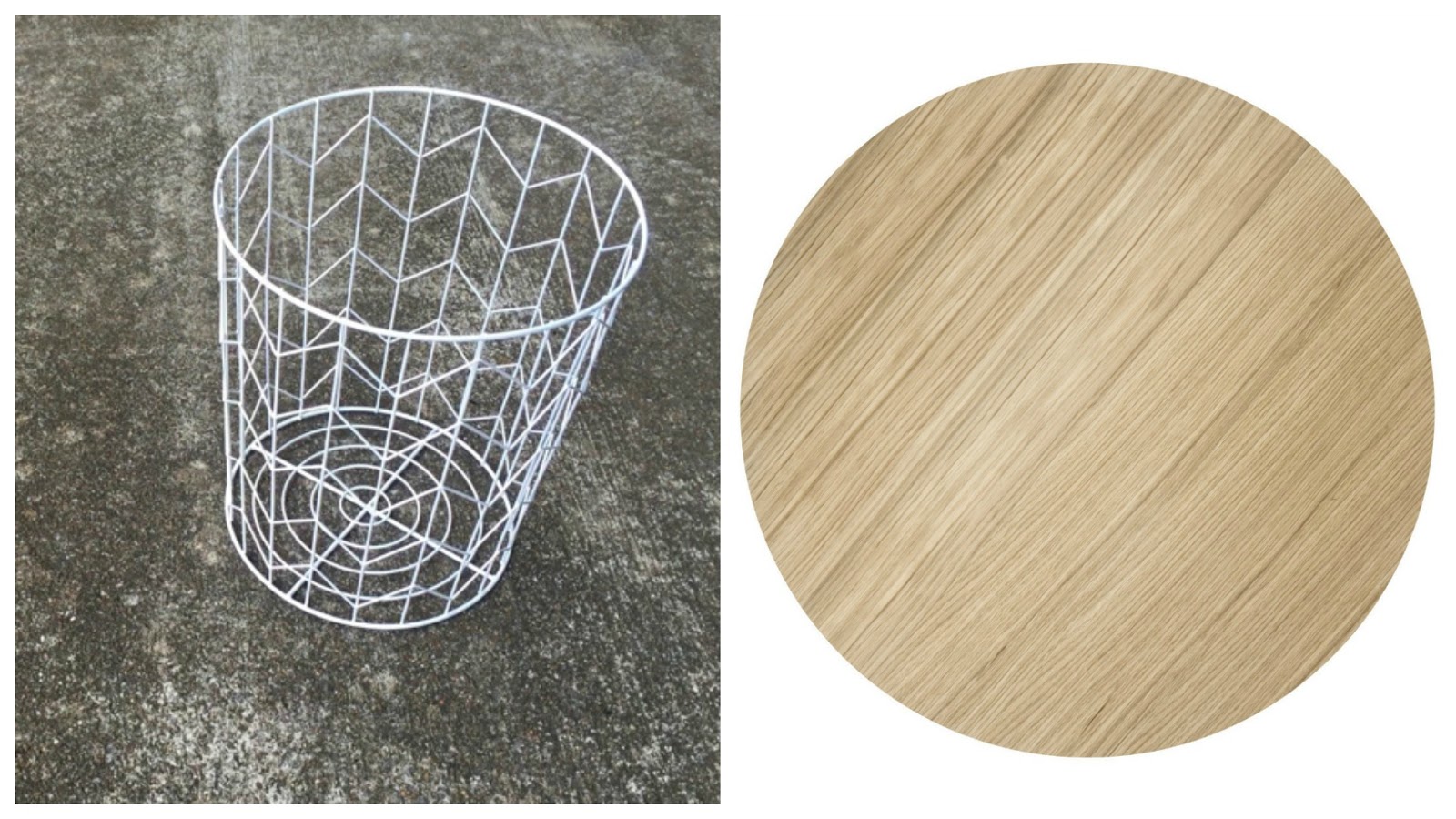 DIY wire basket tables