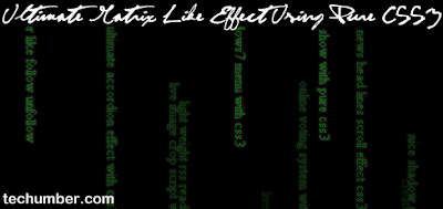 Ultimate Matrix Like Effect Using Pure CSS3-techumber.com