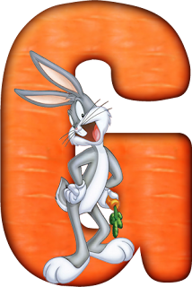 Abecedario Anaranjado con Bugs Bunny. Orange Alphabet with Bugs Bunny.