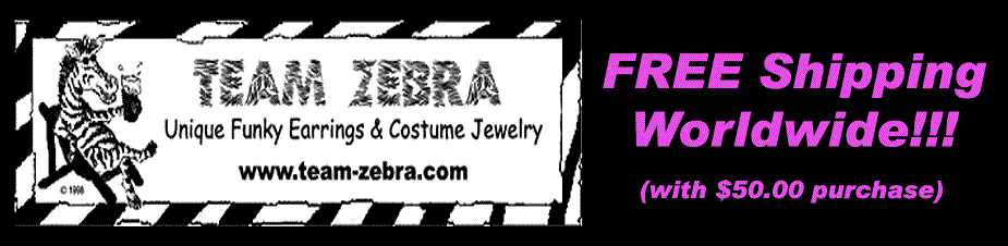 TEAM-ZEBRA Unique Funky Earrings & Funky Costume Jewelry