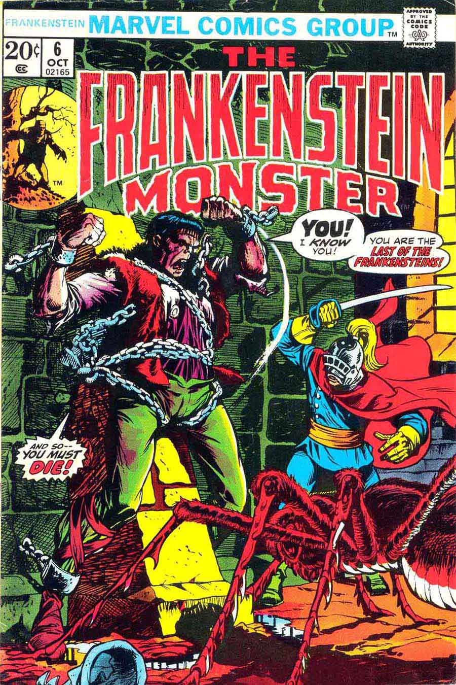 Frankenstein v2 #6 marvel comic book cover art by Mike Ploog