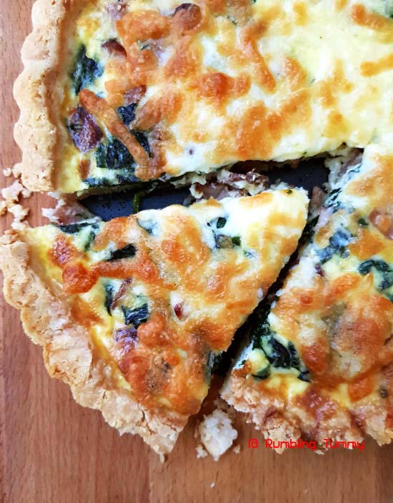 Rumbling Tummy: Bacon and spinach quiche