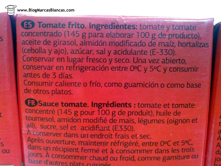 ingredientes del tomate frito