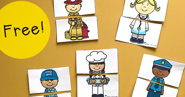 Community Helpers Puzzles Totschooling Toddler Preschool Kindergarten Educational Printables