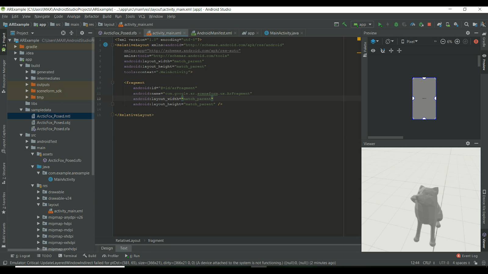 Android Studio ARExample with Source Code