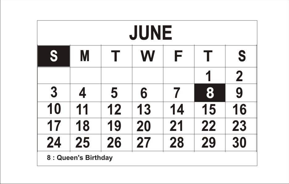 Calendar Printable Free June 2012 Australia Calendar