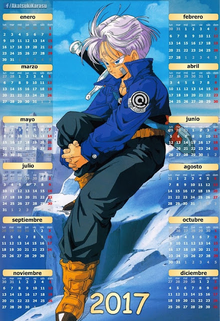 calendario 2017 anime 